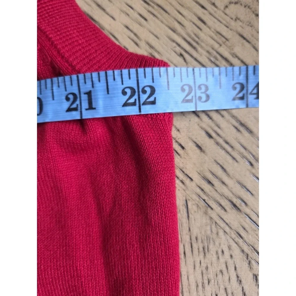 Chaps Sweater Vest Mens Lg Red Sleeveless Cotton Pullover 1/4 Zip Mock Neck NWT